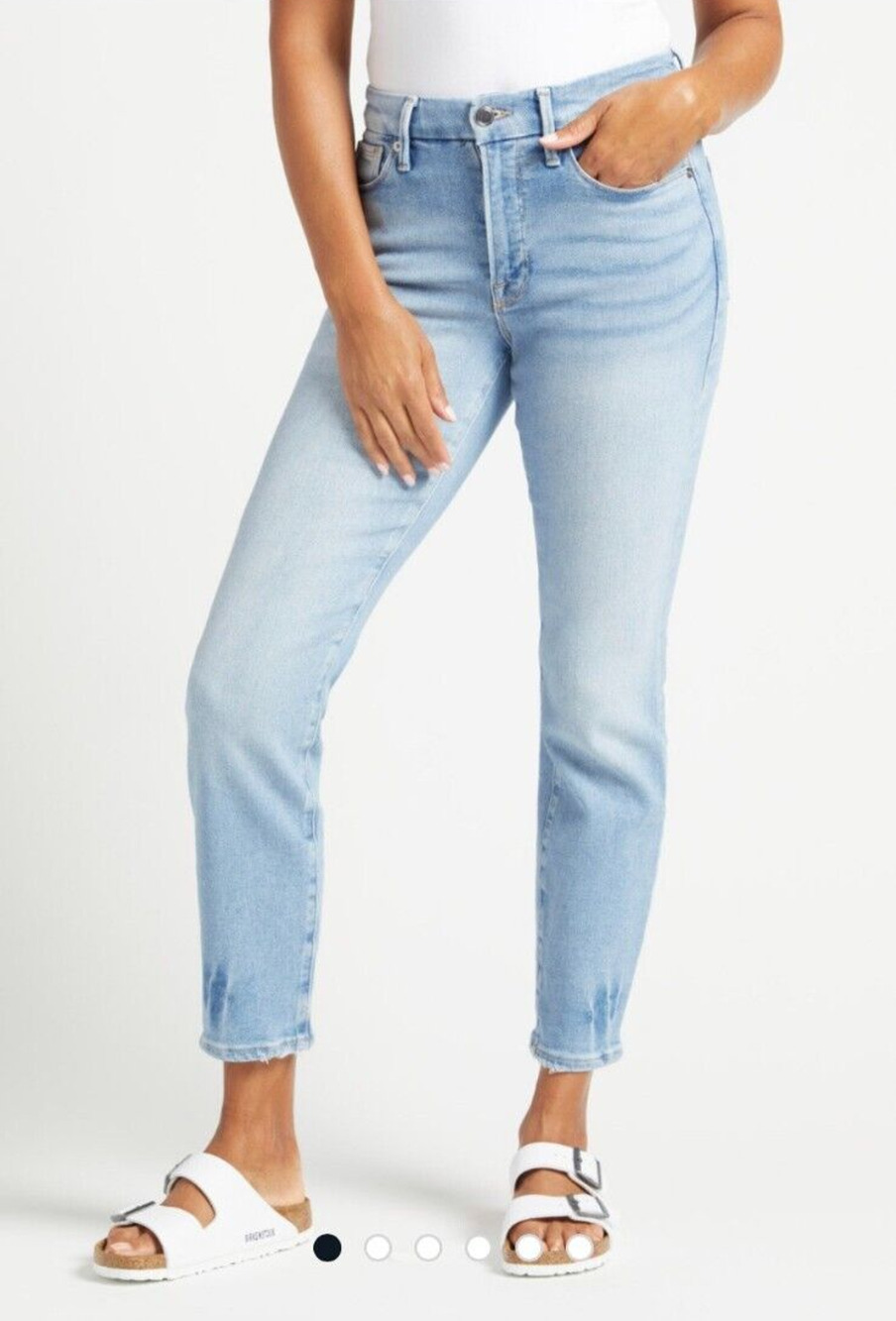 Good American Good Legs Women's Blue Denim Skinny Jeans Medium Wash Size 18